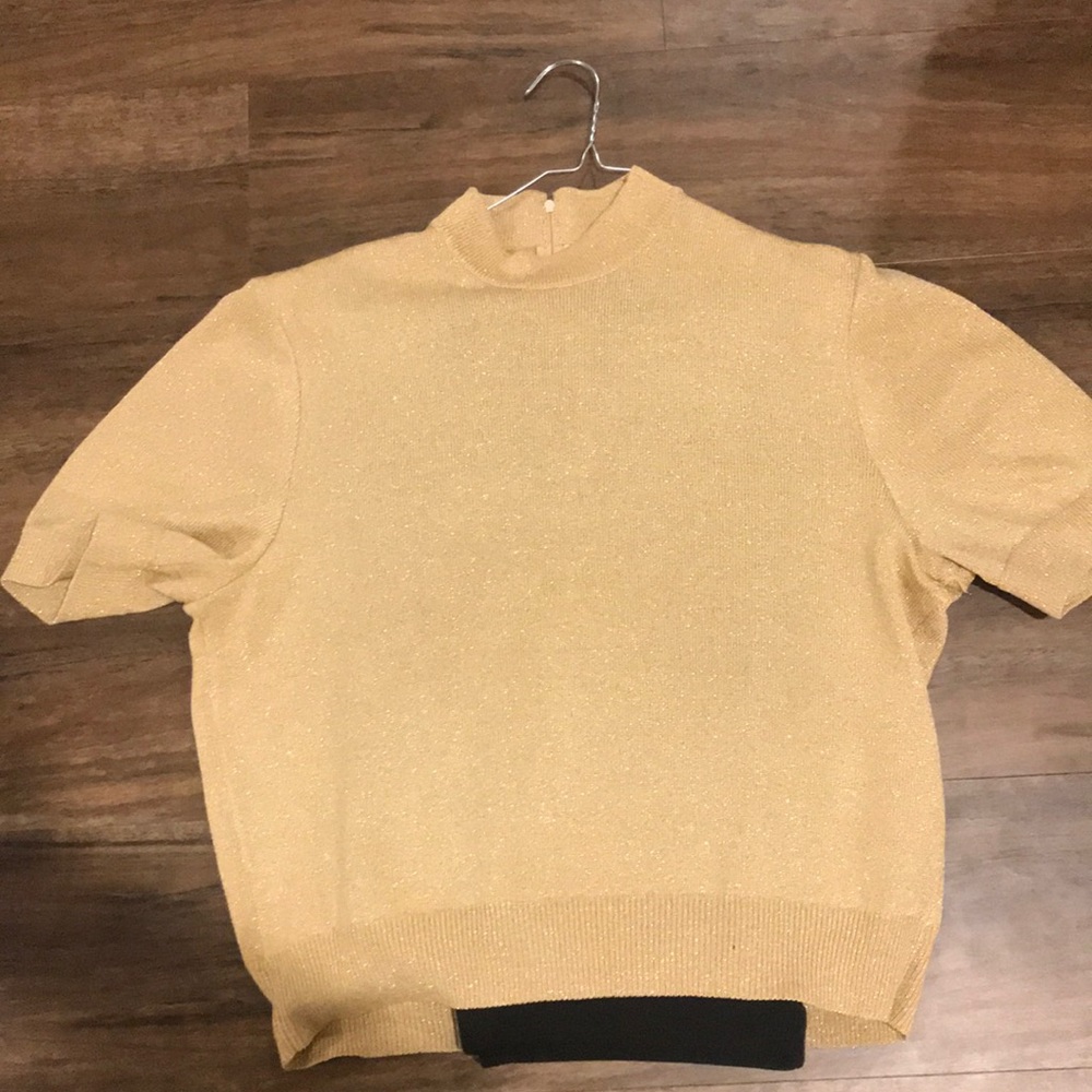 St John Crop top, Gold- Lrg